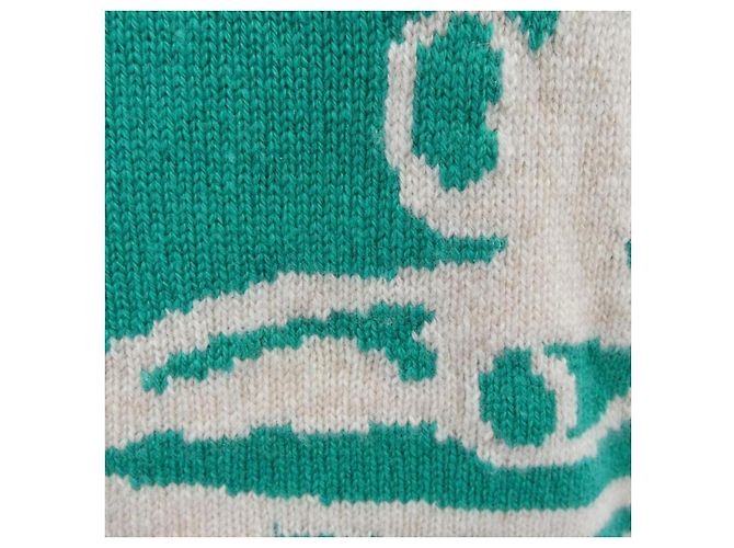 Cárdigan de cachemira Hermès Negro Beige Verde - vista 7