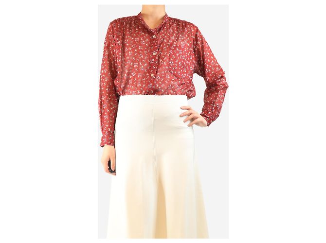 Isabel Marant Etoile Rote transparente Blumenbluse - Größe UK 12 - Ansicht 3