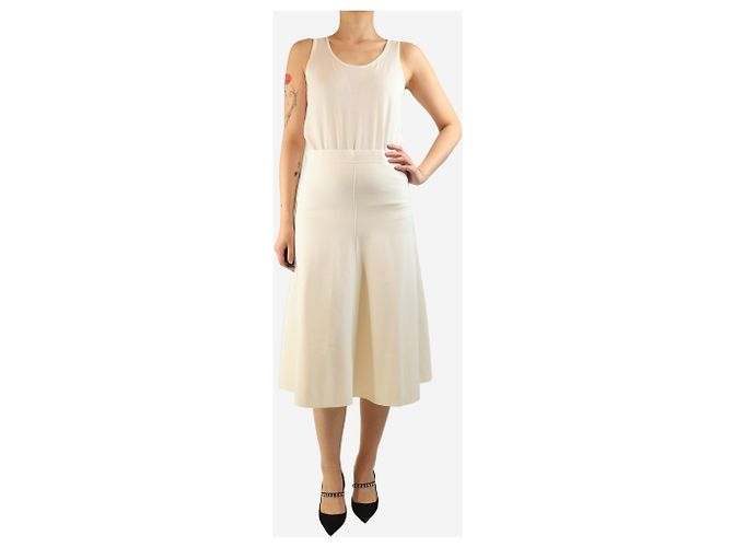 Giorgio Armani Falda midi crema - talla UK 14 Crudo - vista 2