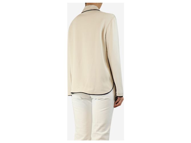 Giorgio Armani Neutrale Kreppjacke - Größe UK 14 - Ansicht 2