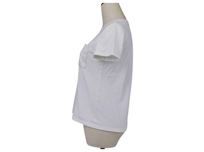 Camiseta con bolsillo bordado Hermès Blanco - vista 3