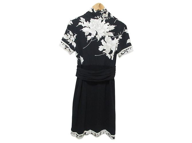 Autre Marque LEONARD Blumendruckkleid Schwarz - Ansicht 2