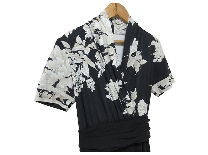 Autre Marque LEONARD Blumendruckkleid Schwarz - Ansicht 5