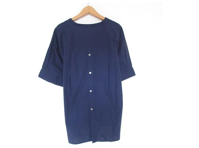 Autre Marque Kurzarmbluse United Arrows green label relaxing Blau Marineblau - Ansicht 2