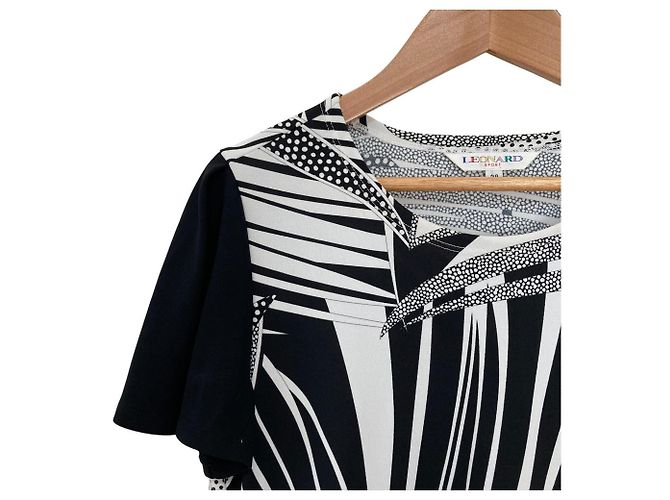 Autre Marque Vestido con Estampado de Hojas LEONARD SPORT Negro Blanco - vista 2