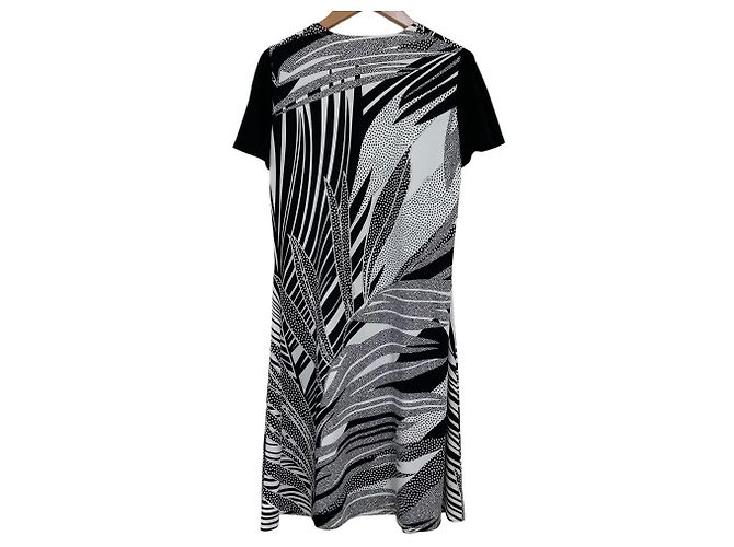Autre Marque Vestido con Estampado de Hojas LEONARD SPORT Negro Blanco - vista 3