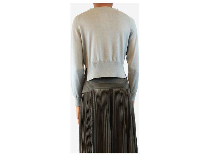Simone Rocha Hellblauer Cardigan mit verziertem Kragen - Größe XS - Ansicht 2