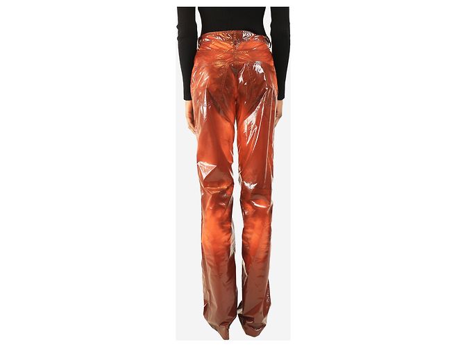 Salvatore Ferragamo Pantalones de vinilo marrón - talla UK 6 Castaño - vista 3