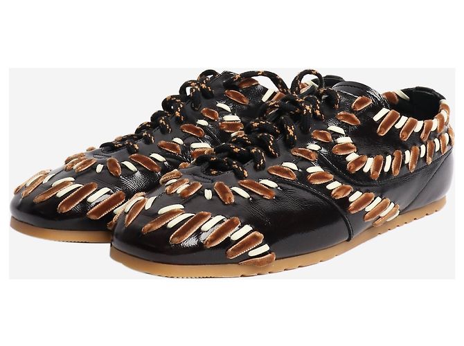 Dries Van Noten Schwarze veredelte Ledersneaker - Größe EU 38 - Ansicht 2