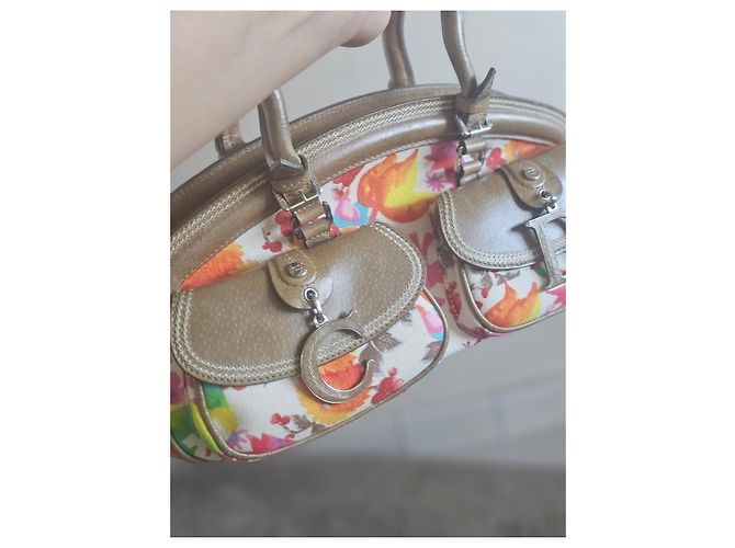 Sac à main Dior en toile imprimée et cuir Marron Multicolore - vue 10
