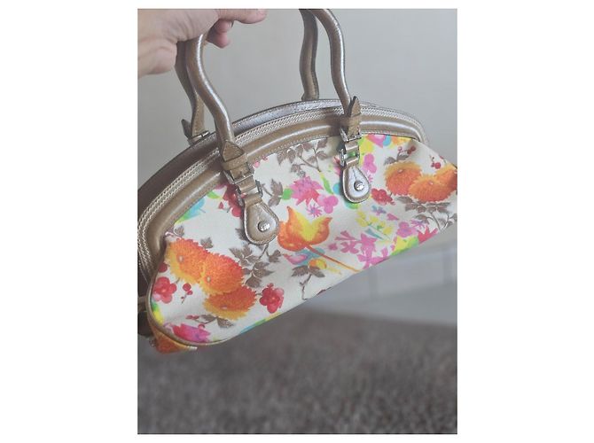 Sac à main Dior en toile imprimée et cuir Marron Multicolore - vue 5