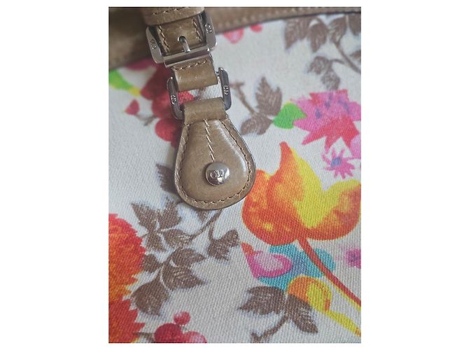 Sac à main Dior en toile imprimée et cuir Marron Multicolore - vue 6
