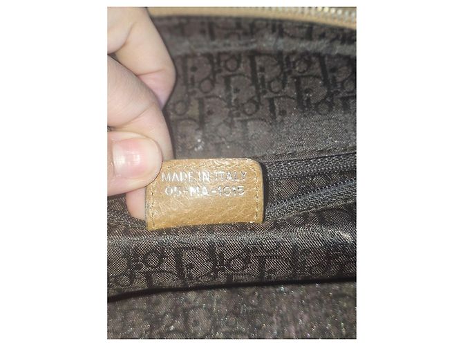 Sac à main Dior en toile imprimée et cuir Marron Multicolore - vue 8