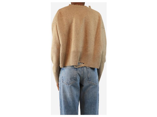 Helmut Lang Beige distressed wool jumper - size S - view 2