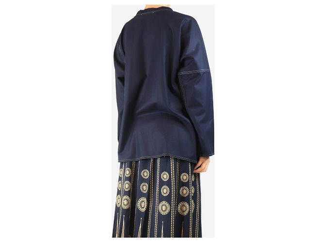 Sofie d'Hoore Top de lana con costuras en contraste navy - tamaño UK 8 Azul marino - vista 2