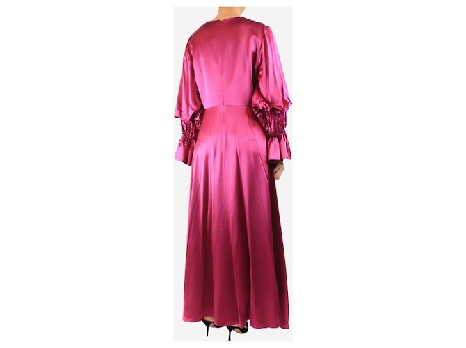 Roksanda Rosa Seiden-Midikleid - Größe UK 14 Pink - Ansicht 2