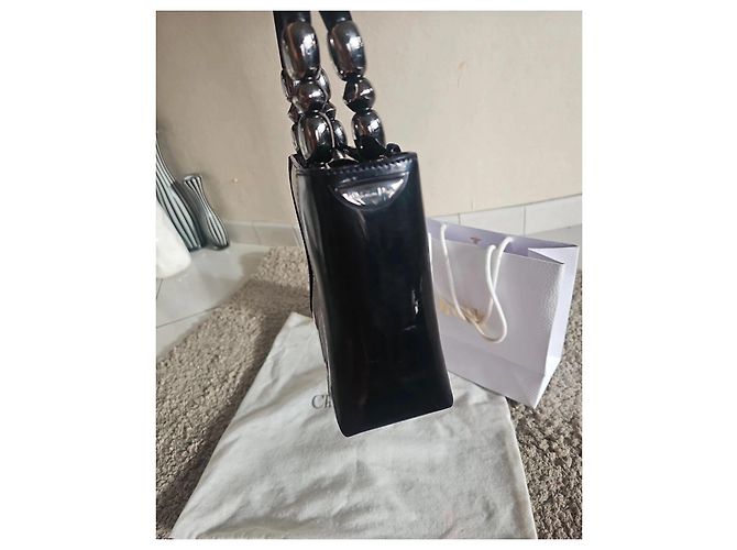 Borsa a Mano Dior in Pelle Verniciata Nera Nero - vista 4