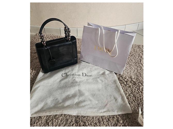 Borsa a Mano Dior in Pelle Verniciata Nera Nero - vista 5