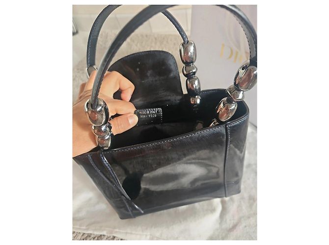 Borsa a Mano Dior in Pelle Verniciata Nera Nero - vista 6