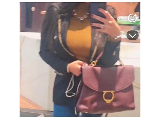 Borsa a mano Salvatore Ferragamo in pelle bordeaux Bordò - vista 5