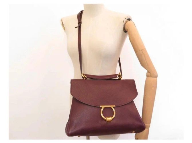 Borsa a mano Salvatore Ferragamo in pelle bordeaux Bordò - vista 6