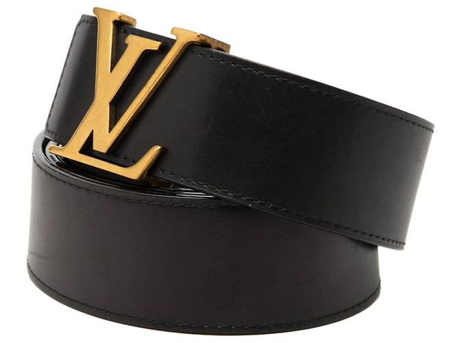 Cintura LV Initials di Louis Vuitton Nero D'oro - vista 2