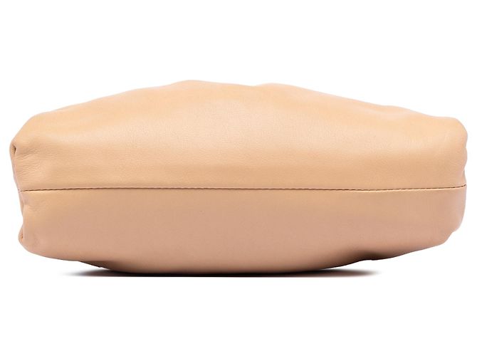 Bottega Veneta Mini Pouch in pelle di agnello beige con tracolla - vista 3