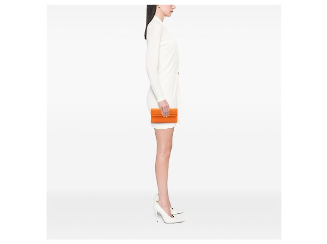 Cartera Larga Kelly en Chevre Mysore Naranja Hermès - vista 7