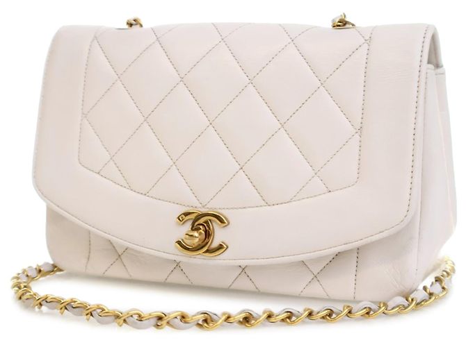 Chanel Weiß Kleine Lammleder Diana Klappe Aus weiß - Ansicht 6