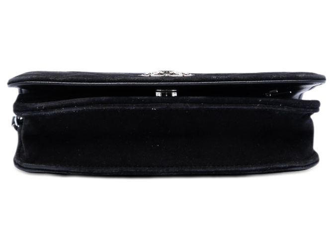 Wallet On Chain Chanel Schwarze gesteppte Wildleder Cocostellar Geldbörse mit Kette - Ansicht 3