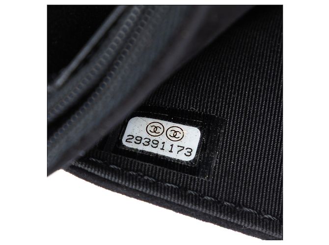 Wallet On Chain Chanel Schwarze gesteppte Wildleder Cocostellar Geldbörse mit Kette - Ansicht 6