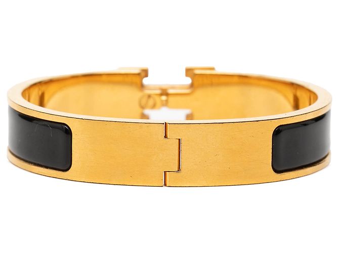 Pulseira PM Clic H em esmalte preto estreito Hermès - vista 3