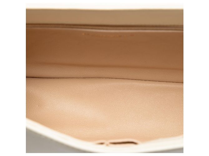 Chanel Weiß Große Chevron Lammfell Subtile Klappe Roh - Ansicht 4