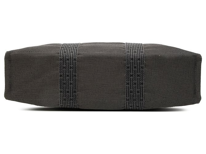 Hermès Tasche Herline MM aus grauem Canvas Braun Anthrazitgrau - Ansicht 3
