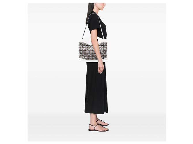 Chanel Graue Große Tweed 31 Einkaufstasche Braun - Ansicht 7
