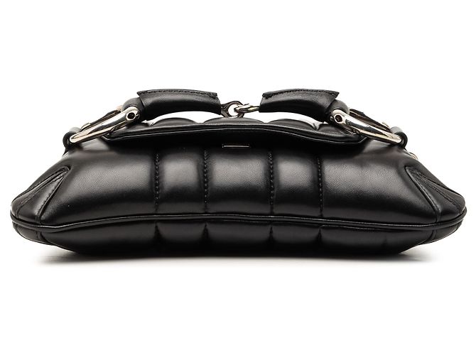 Borsa Gucci piccola in pelle trapuntata nera con catena Horsebit Nero - vista 3
