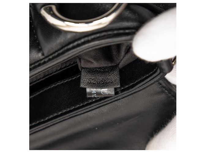 Borsa Gucci piccola in pelle trapuntata nera con catena Horsebit Nero - vista 6