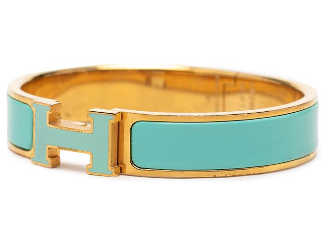 Bracciale PM Clic H in smalto blu stretto Hermès - vista 2