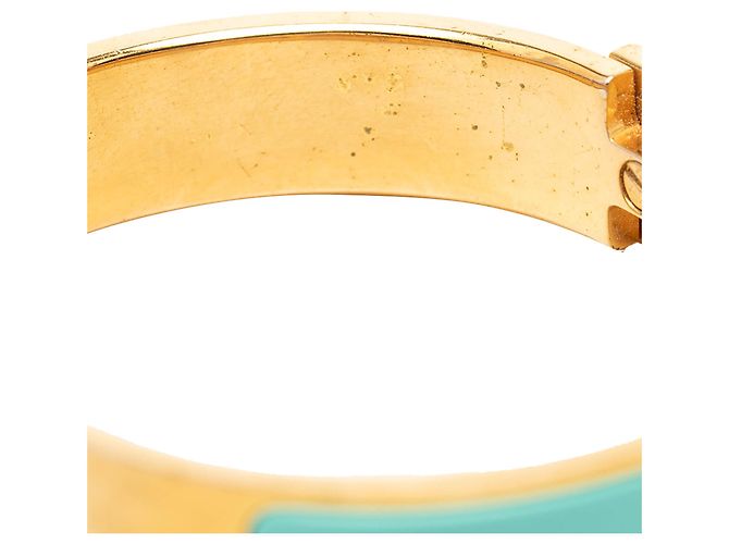 Bracciale PM Clic H in smalto blu stretto Hermès - vista 5