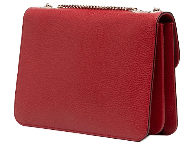Gucci Rosso Medio Dollar Pelle di Vitello Borsa a Spalla Interlocking G - vista 2
