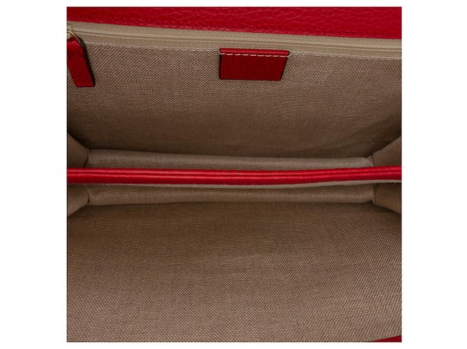 Gucci Rosso Medio Dollar Pelle di Vitello Borsa a Spalla Interlocking G - vista 4