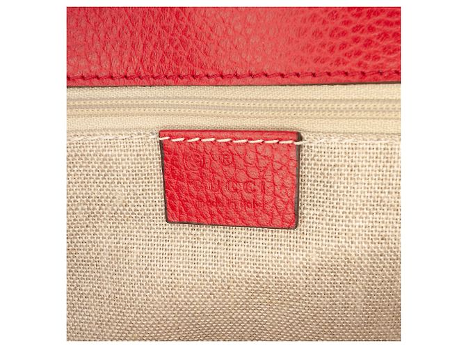 Gucci Rosso Medio Dollar Pelle di Vitello Borsa a Spalla Interlocking G - vista 5