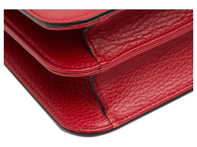 Gucci Rosso Medio Dollar Pelle di Vitello Borsa a Spalla Interlocking G - vista 8