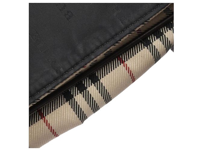 Borsa a tracolla in tela check beige Burberry - vista 11