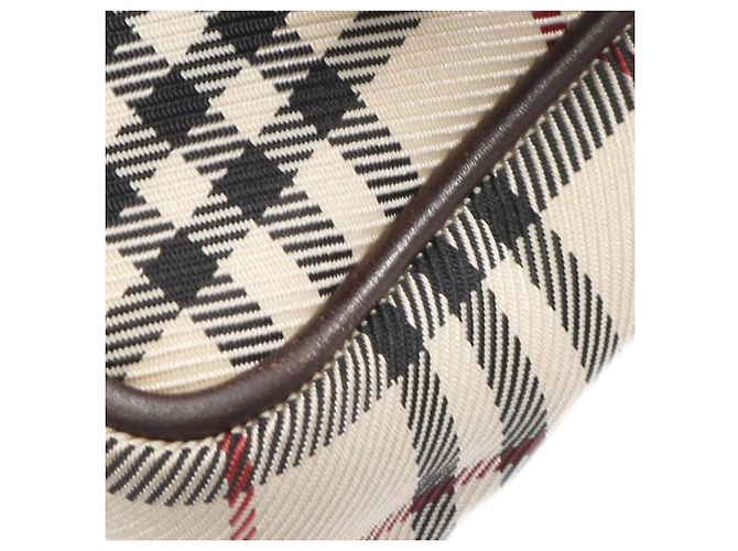 Borsa a tracolla in tela check beige Burberry - vista 12