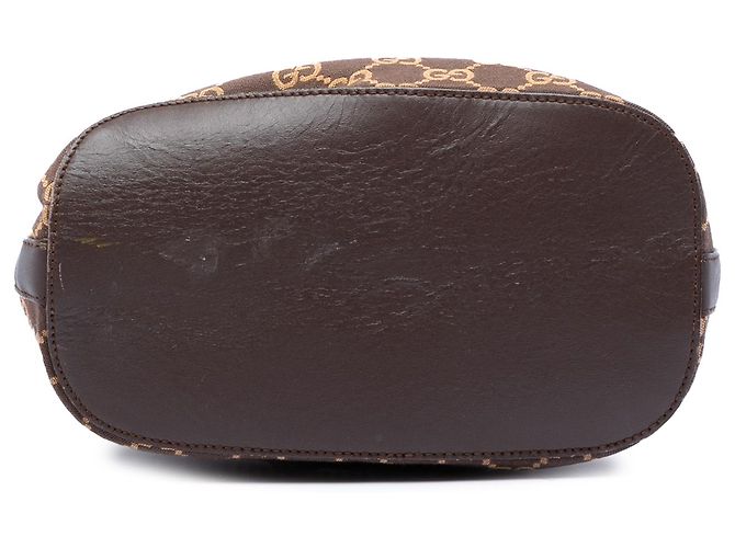 Borsa a spalla Gucci in tela GG marrone Marrone scuro - vista 3