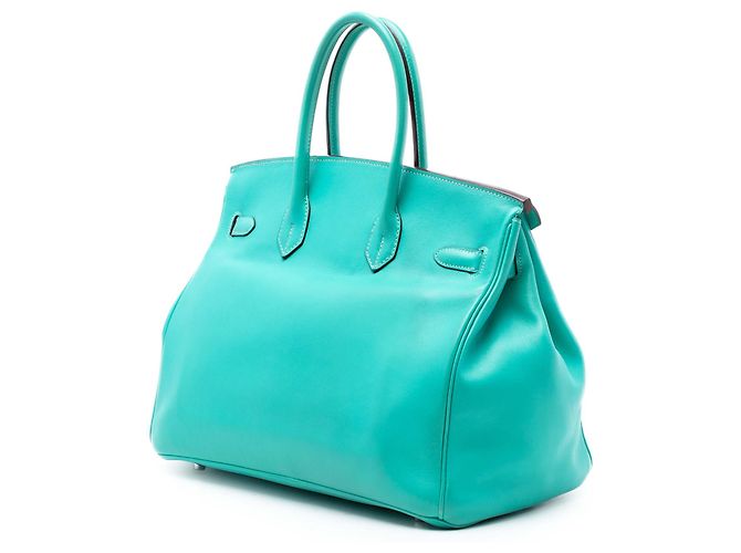 Hermès Birkin Retourne 35 in Blu Swift Turchese - vista 2