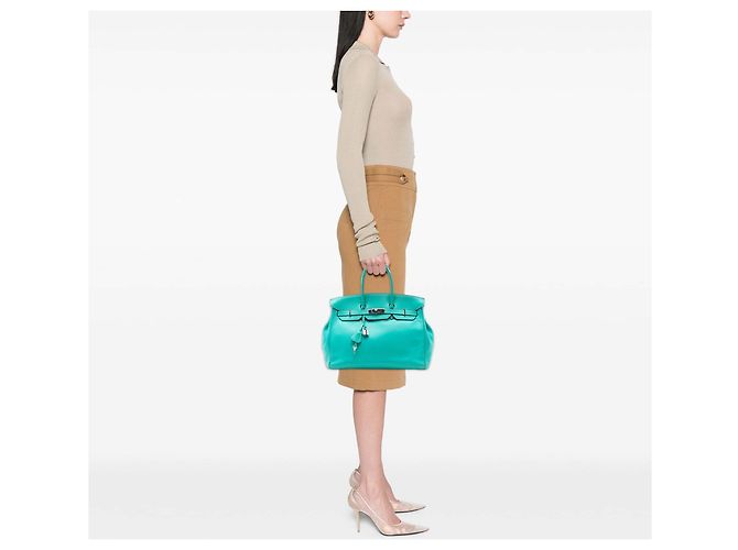 Hermès Birkin Retourne 35 in Blu Swift Turchese - vista 7