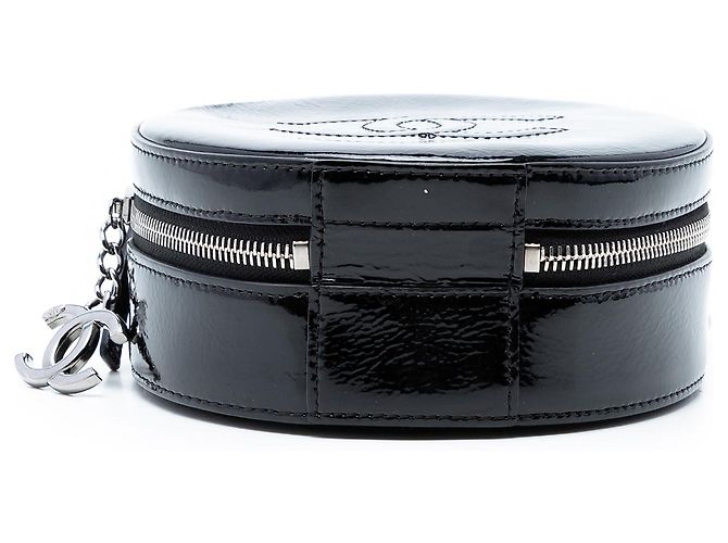 Borsa rotonda in vernice nera Chanel As Earth Nero - vista 3