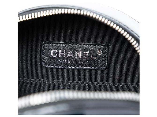 Borsa rotonda in vernice nera Chanel As Earth Nero - vista 6